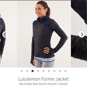 Lululemon Forme Jacket Reversible Slub Denim Inkwell / Inkwell Size 6